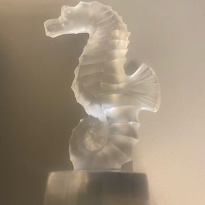Lalique frosted seahorse